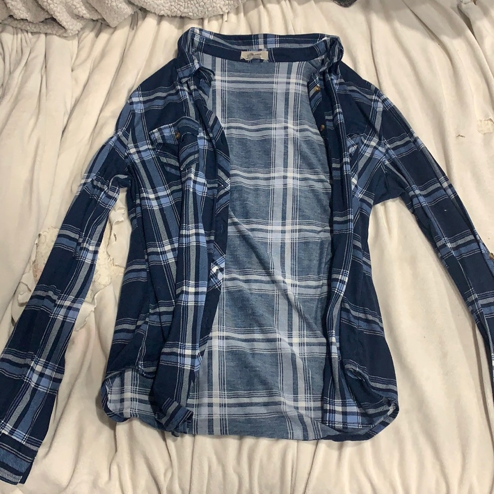 Blue and White flannel